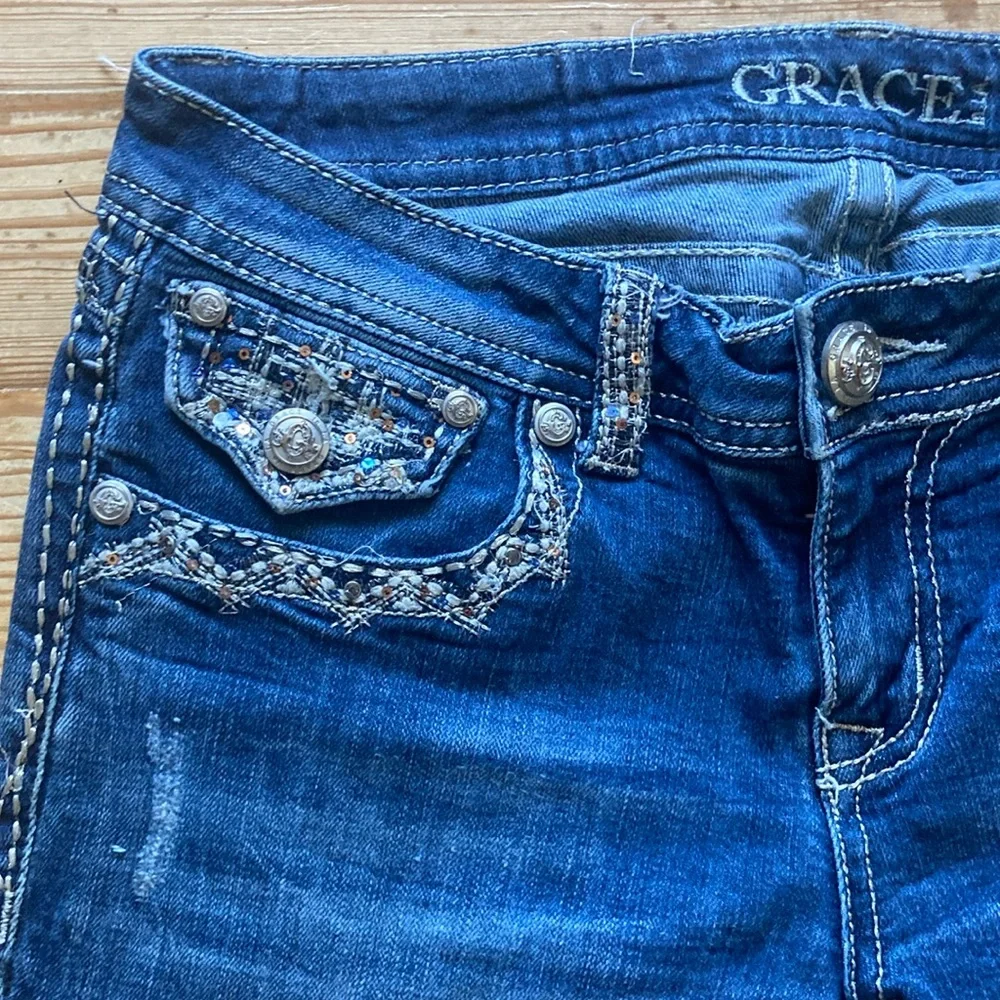 Grace in LA Embellished Boot Cut Jeans - Picture 6 of 9